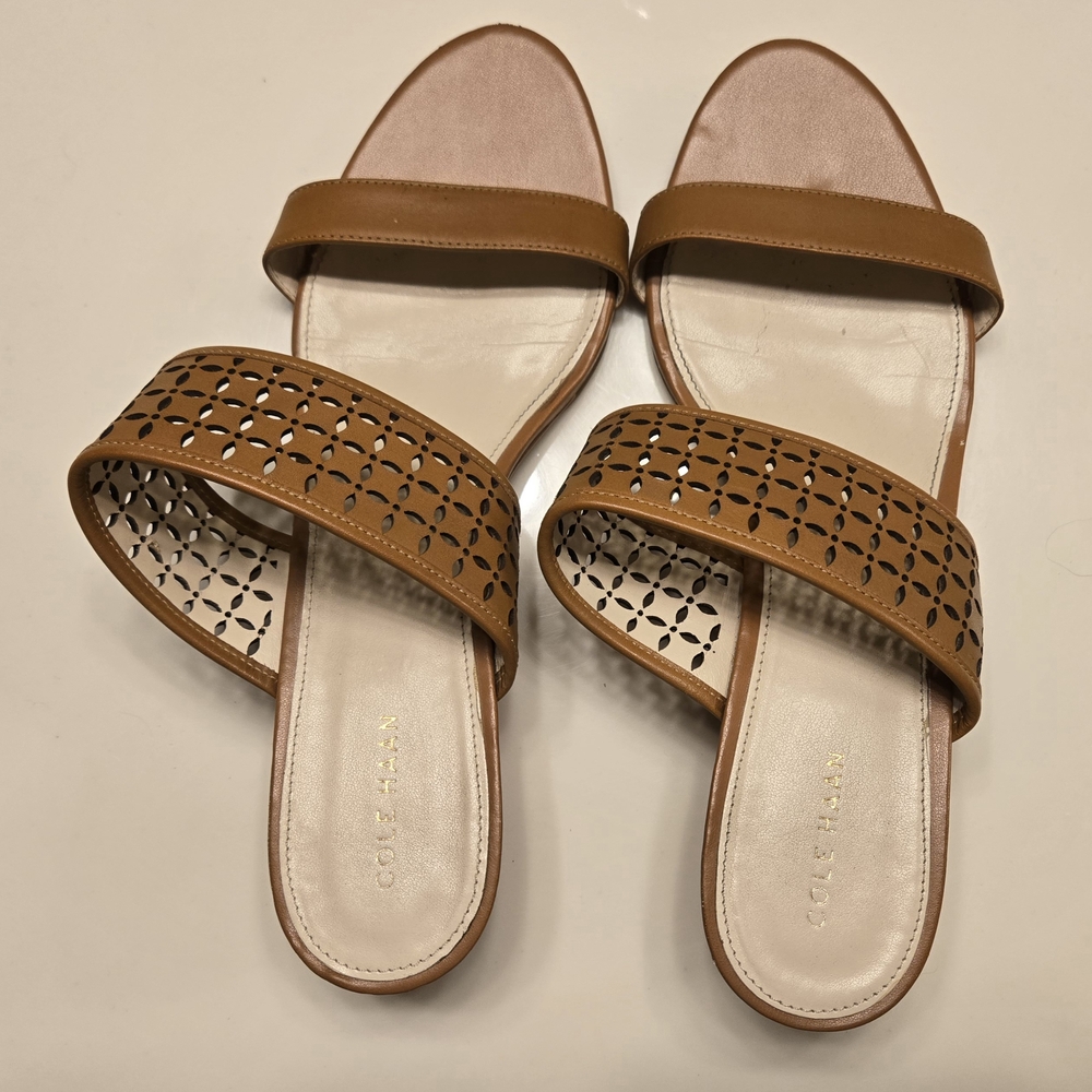 Cole Haan Tan Woven Sandals